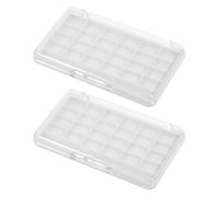 SHERCHPRY Paleta de Sombras de Ojos Vacía de Color Claro 24 Colores 2 Piezas Tapa Transparente para Maquillaje DIY Material As Abs Pp para Entusiastas Profesionales