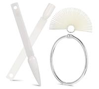 SHERCHPRY Palitos para Uñas Exhibición de Colores 200 Unidades Abanico Plástico Resistente con Anillo Metal para Manicura Profesional Práctica y Salones de Uñas