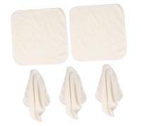 SHERCHPRY Paños de Limpieza Facial Reutilizables 5 Piezas 20x20 Cm de Fibra de Bambú Beige, Toallitas Exfoliantes Suaves y Lavables para Cuidado Facial Diario, Uso Sostenible para Todo Tipo de Piel