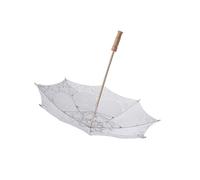 SHERCHPRY Paraguas De Encaje y Algodón Hecho a Mano, Accesorio Clásico para Fotografía De Boda, Color Blanco Puro, Diámetro 60 Cm, Diseño Ornamental para Decoración y Sesiones Fotográficas