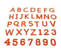 SHERCHPRY Parches Termoadhesivos de Letras y Números Bordados 72 Unidades Naranja Apliques para Ropa Gorras Mochilas y Chaquetas Parches de Alfabeto y Números para Personalizar Prendas