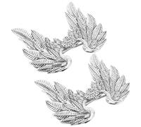 SHERCHPRY Pasadores Cabello Estilo Vikingo Gótico Alas, Horquillas Metálicas Plateadas Vintage, 2 Piezas, Accesorio Ligero y Resistente para Festivales, Halloween y Uso Diario