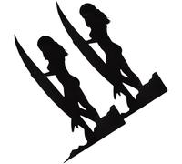 SHERCHPRY Pegatinas para Autos Reflectantes 2 Piezas Diseño Chica Surf Negro Calcomanías Decorativas para Vehículos Resistentes Pet para Decoración y Protección contra Rayones