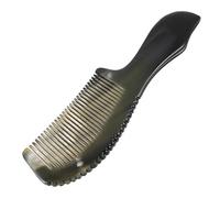 SHERCHPRY Peine de Cuerno de Buey Negro para Masaje Capilar, Herramienta Duradera de Peinado Mango Ergonómico, Peine Portátil para Cuidado y Masaje del Cuero Cabelludo, Adecuado para Uso