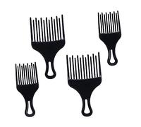 SHERCHPRY Peine de Dientes Anchos y Es Fácil de Llevar 4 Piezas para Cabello Rizado de Plástico Negro, Reduce el Encrespamiento para Viaje y Maquillaje