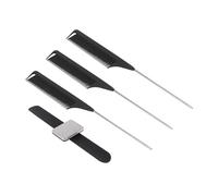 SHERCHPRY Peine de Peluquero 4 Piezas Pulsera Porta Horquillas Negra, Herramienta para Cortar y Peinar el Cabello, Accesorios Profesionales para Cuidado Capilar en Salón