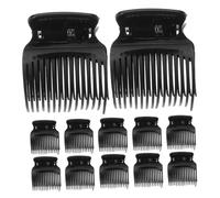 SHERCHPRY Pinzas Para Rulos Térmicos Para Cabello 12 Unidades Tamaño Mediano Plástico Negro Protección Térmica Para Mujeres y Niñas Peinado Diario y Profesional