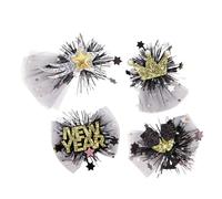 SHERCHPRY Pinzas Pelo de Año 4 Piezas Accesorio para Fotos de Fiesta Horquillas Doradas Copa Estrella Brillante y Tiara Decoración para Festival de Temporada y Eventos Festivos