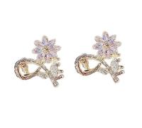 SHERCHPRY Pinzas Pelo Forma de Flor de Cristal, Set de 2 Mini Pinzas Pequeñas, Diseño Transparente Rosa, para Niñas y Mujeres, Accesorio para Peinados Diarios