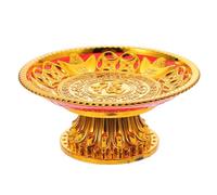 SHERCHPRY Plato Decorativo Dorado de Plástico para Ofrendas en Templo y Decoración de Habitación, Bandeja Creativa y Práctica para Frutas y Tributos