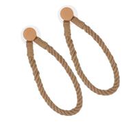SHERCHPRY Portarrollos de Papel Higiénico Rústico de Cáñamo y Madera Beige, Resistente Humedad y Fácil Mantenimiento para Baño y Decoración del Hogar, Pack de 2 Piezas