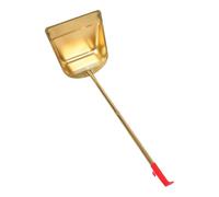 SHERCHPRY Recogedor de Polvo de Acero Inoxidable con Borde Dentado y Pala Ancha Dorada, Mango Ergonómico Portátil para Limpieza en Cocina y Espacios Comerciales Color Aleatorio