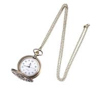 SHERCHPRY Reloj de Bolsillo Fácil de Leer Retro Clásico de Aleación de Zinc Dorado Diseño Ahuecado y Tapa, Reloj de Cuarzo Vintage y Decoración Elegante para Hombre