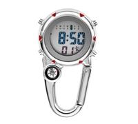 SHERCHPRY Reloj De Cuarzo Mosquetón De Acero Inoxidable, Multifuncional, Resistente Al Agua y Golpes, Unisex para Actividades Al Aire Libre como Escalada, Tamaño Compacto y Color Rojo