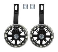 SHERCHPRY Ruedas de Entrenamiento para 16 Pulgadas Negras Ruedas Auxiliares Luminosas de PU Soporte de Acero al Carbono Estabilizadores para Bicicleta Infantil Accesorio Seguro para