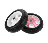 SHERCHPRY Ruedas Traseras para Triciclo Infantil 2 Piezas Repuestos Resistentes Color Rosa y Blanco Ruedas de Recambio Compatibles para Bicicletas de Aprendizaje y Andadores Infantiles