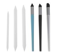 SHERCHPRY Set de 6 Esponjas Difuminadoras para Pasteles al Óleo Herramienta Punta Suave para Mezclar y Transiciones Pack 3 Pinceles de Esponja y 3 de Papel para Dibujo Artístico y Bocetos