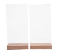 SHERCHPRY Soporte Acrílico para Menús 100X200Mm Vertical y Horizontal Base Transparente Resistente 2 Piezas para Restaurante Expositor de Mesa para Eventos y Decoración