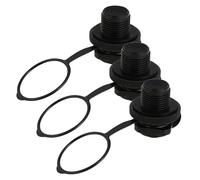 SHERCHPRY Tapones de Válvula de Rosca Espiral para Botes Inflables y Kayaks Repuesto sin Base Inferior Pack de 3 Unidades Negras de 22 MM para Inflado Rápido en Balsas Piscinas y de