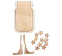 SHERCHPRY Tarro de Recompensa de Madera Forma de Estrella para Gestión del Comportamiento Infantil, Sistema de Recompensas DIY para Aula, 1 Pieza, Color Madera, Herramienta Educativa