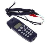 SHERCHPRY Teléfono Fijo Cable Negro para Oficina y Hogar, Probador de Teléfonos Portátil Pantalla LCD, Fácil de Instalar y Material PVC Resistente