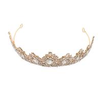 SHERCHPRY tiara de cristal tocado de Accesorios para el cabello para niñas Bandas para el cabello de dhinestone presagiadas de princesa para niñas Metal Dorado