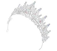 SHERCHPRY Tiaras para fiesta de graduación, diadema de diamantes de imitación, de cristal, aleación de zinc, plata, mujeres, boda, 16.00X15.50X7.00CM