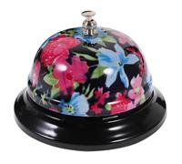 SHERCHPRY Timbre Manual de Escritorio para Servicio Patrón Impreso, Campana de Llamada para Restaurante y Bar, Campana de Servicio Práctica y Decorativa Sonido Fuerte, Tamaño Compacto