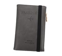 SHERCHPRY Titular del Pasaporte RFID Titular De Pasaporte PU Tarjetero De Vacunas Billetera De Identificación para Mujer Cremallera Aleación De Aluminio Cubierta De La Tarjeta Viajar