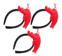 SHERCHPRY Tocado de Cangrejo Creativo 3 Piezas Diadema de Fiesta Relleno Aro Pelo Rojo Accesorios Divertidos para Niños y Adultos para Fiestas Temáticas y Fotografía