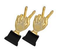 SHERCHPRY Trofeo de Plástico para 18.5 Cm, Paquete de 2 Unidades Dorado, Premio Escolar y Deportivo para Competiciones Infantiles y Juegos Recreativos