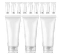 SHERCHPRY Tubos de Plástico Rellenable para Champú y Crema de Manos 30 Piezas 20 Ml Traslúcidos Tapa Abatible para Uso en Viajes y Cuidado Personal