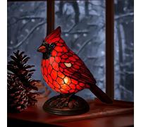 Sheremart Cardinal Lamp, Handmade Red Bird Shade Lamps Splug In, Cardinal Lamp, Christmas Art Decor Light, For Bedside Livingroom Bedroom Home Decoration (1pcs)