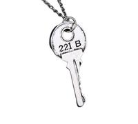 Sherlock 221b Collar de Llaves de Casa Colgantes de Color Vintage Forma de Llave Collares para Mujeres Hombres Fans Joyería Cosplay Regalos Accesorios