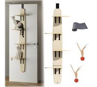 Sherman Door Cat Tree Basic, Door Hanging Cat Shelf, Over The Door Cat Perch, Cats Tree Tower, Wall Shelves, Ladder, Vertical Doors Mounted 4-Levels Over Doors Cats Climber for Indoor