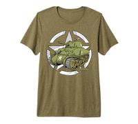 Sherman M4A1 WWII Historia del Tanque del ejército Vintage Camiseta Premium