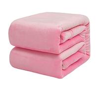 Sherpa sofá lanza manta, súper suave peludo lleece cama doble capa capa cálida manchas de microfibra esponjosa cálida cama sofá mantelas Pink-230 * 280
