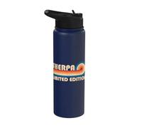 SHERPA Surname Retro Vintage 80s 90s Birthday Reunion Stainless Steel Insulated Water Bottle