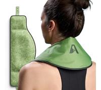 SHERPA THERAPY Bolsa de hielo de gel para cuello (8 x 23 pulgadas), manos libres, flexible, reutilizable, compresa caliente y fría para aliviar el dolor de cuello y cuello uterino, color verde