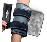 SHERPA THERAPY Bolsas de hielo de gel medianas para lesiones reutilizables con correas, paquete caliente y frío para aliviar el dolor, codo de tenista, tobillo, pie, mano, 8 x 12 pulgadas, color gris