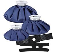 Sherpa Therapy Bolsas de hielo reutilizables para lesiones - Bolsa de agua caliente doble para aliviar el dolor y bolsas de hielo suave para lesiones - Juego de 3 bolsas y 2 correas