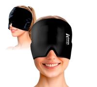 Sherpa Therapy Gorro de alivio de migraña, gorro calmante para aliviar el dolor de cabeza, máscara de migraña para aliviar los senos nasales, sombrero de gel refrescante, compresa fría facial para la