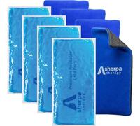 SHERPA THERAPY Paquete de 4 paquetes de hielo flexibles para lesiones reutilizables, compresas frías de gel para rodilla, espalda, cuello, muñeca, mano, codo, tobillo, alivio del dolor - 9.5 x 4.5