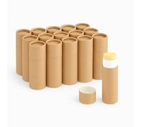Sherules Tubos de bálsamo labial push-up de cartón de 0.35 onzas, paquete de 15 unidades de color natural | Contenedores vacíos de pintalabios/desodorante/perfume sólido para bálsamos de bricolaje