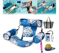 Sherum Aqualounge, Floating Chair, Water Recline Chair, Blow Up Pool Chairs for Adults, Adjustable Pool Float Seats for Party Summer Water Beach Fun (Blue)