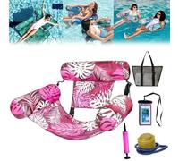 Sherum Aqualounge, Floating Chair, Water Recline Chair, Blow Up Pool Chairs for Adults, Adjustable Pool Float Seats for Party Summer Water Beach Fun (Pink)