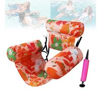 Sherum Aqualounge,Graddi/Olygee/Solymall/Serum Aqualounge,Graddi/Glosrity Inflatable Pool Floating Lounge Foldable Chair for Adults,Floating Mat Pattern Water Raft for Party Summer Beach (#06)