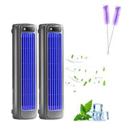 Sherum Cooling Ace, Aire Acondicionado Portátil con 3 Velocidades, Ventilador de Torre Silencioso de Escritorio Recargable, Batería de Larga Duración (Grau*2, Plug-in Typ)