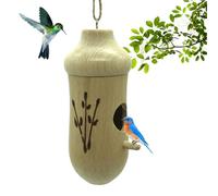 Sherum Wooden Hummingbird House, Ribili Wooden Hummingbird House, Fanyil Hummingbird Feeder, Wooden Hummingbird Nest, Wooden Hummingbird Feeder for Outside, Gardening Decoration (E,1PCS)