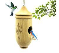 Sherum Wooden Hummingbird House, Ribili Wooden Hummingbird House, Fanyil Hummingbird Feeder, Wooden Hummingbird Nest, Wooden Hummingbird Feeder for Outside, Gardening Decoration (D,1PCS)